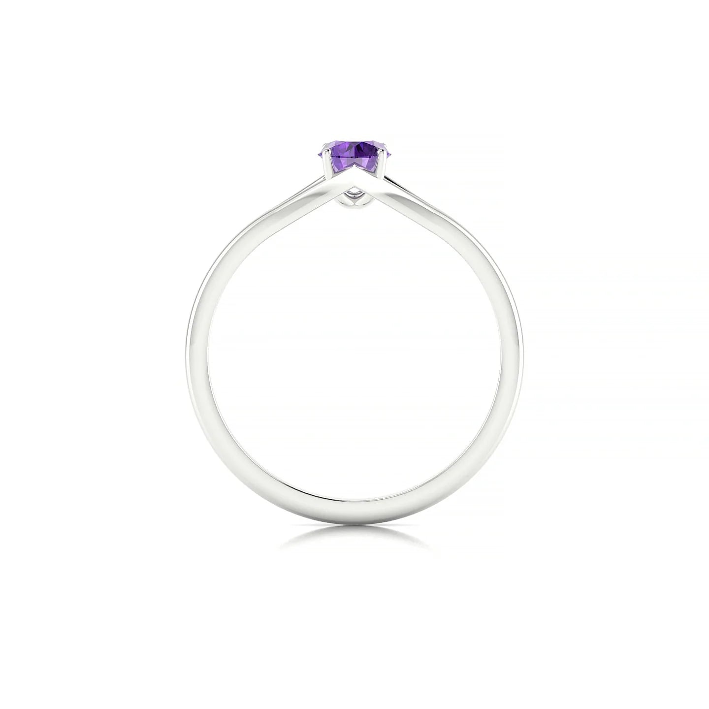 Rise | 18k White Gold 4.5 mm Round Amethyst Ring