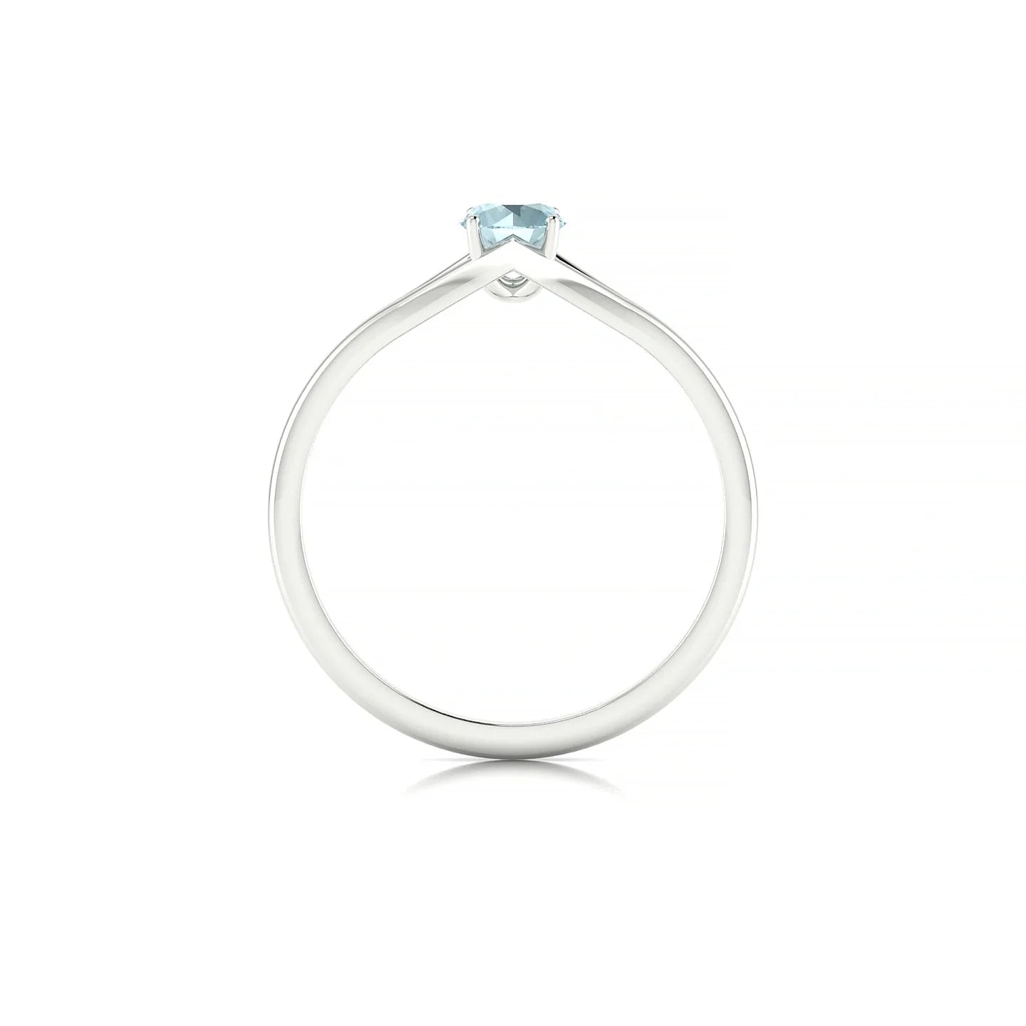 Rise | 18k White Gold 4.5 mm Round Aquamarine Ring