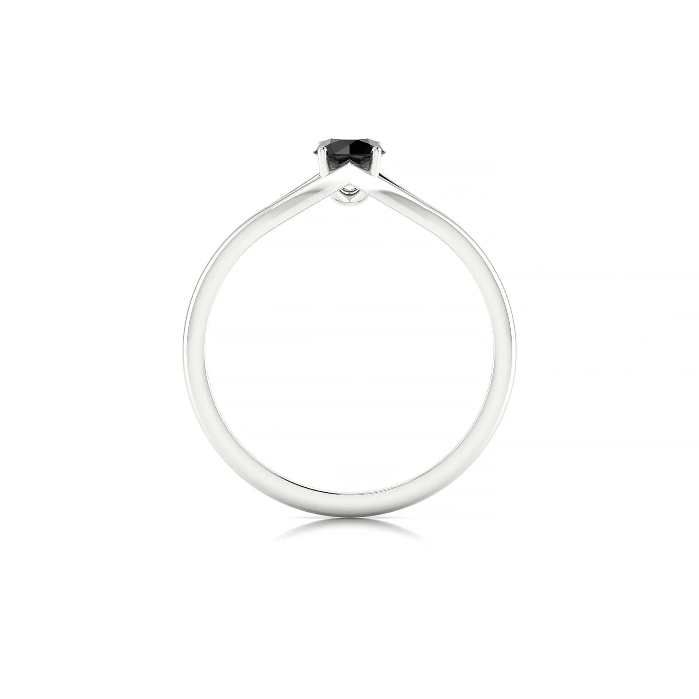 Rise | 18k White Gold 4.5 mm Round Black Diamond Ring