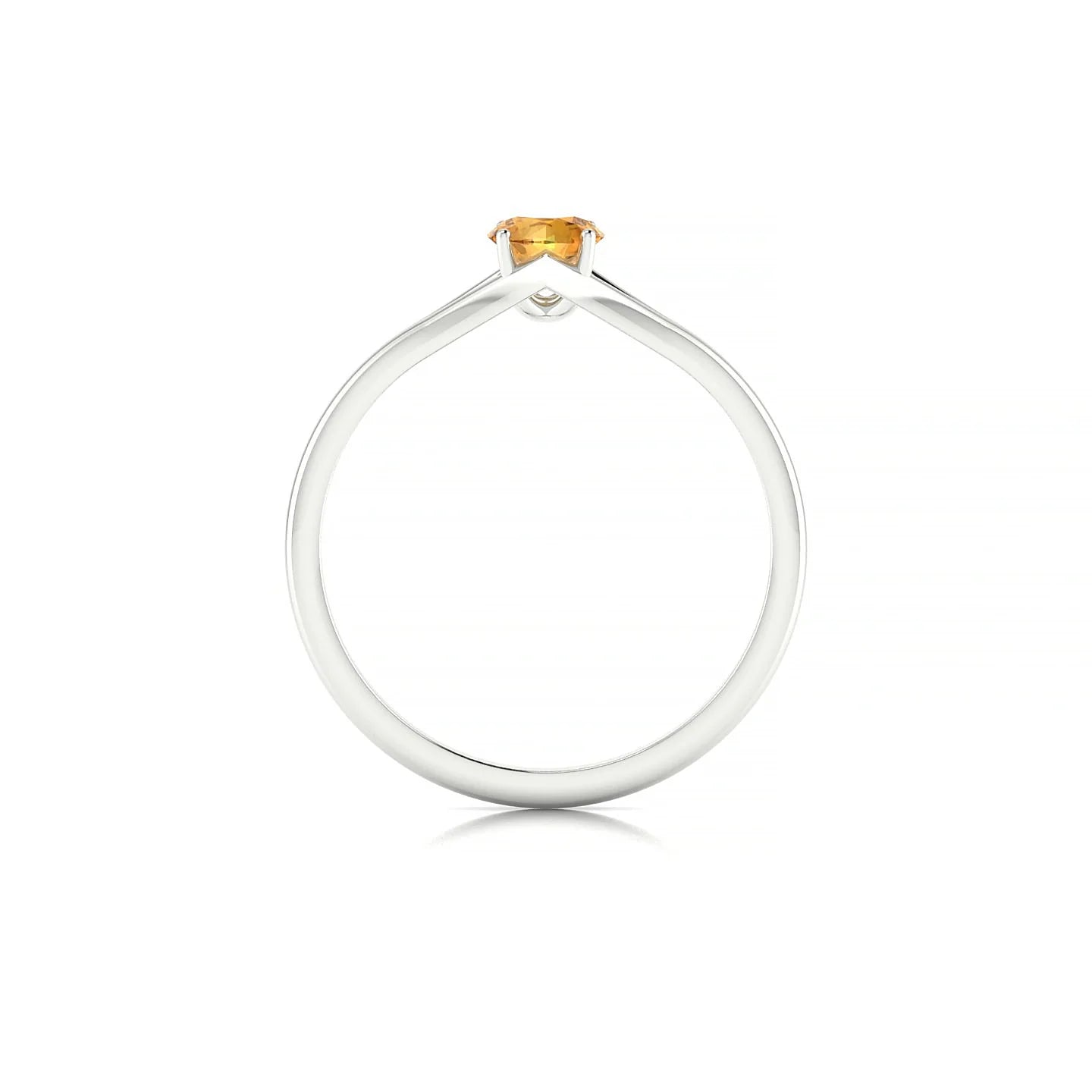 Rise | 18k White Gold 4.5 mm Round Citrine Ring