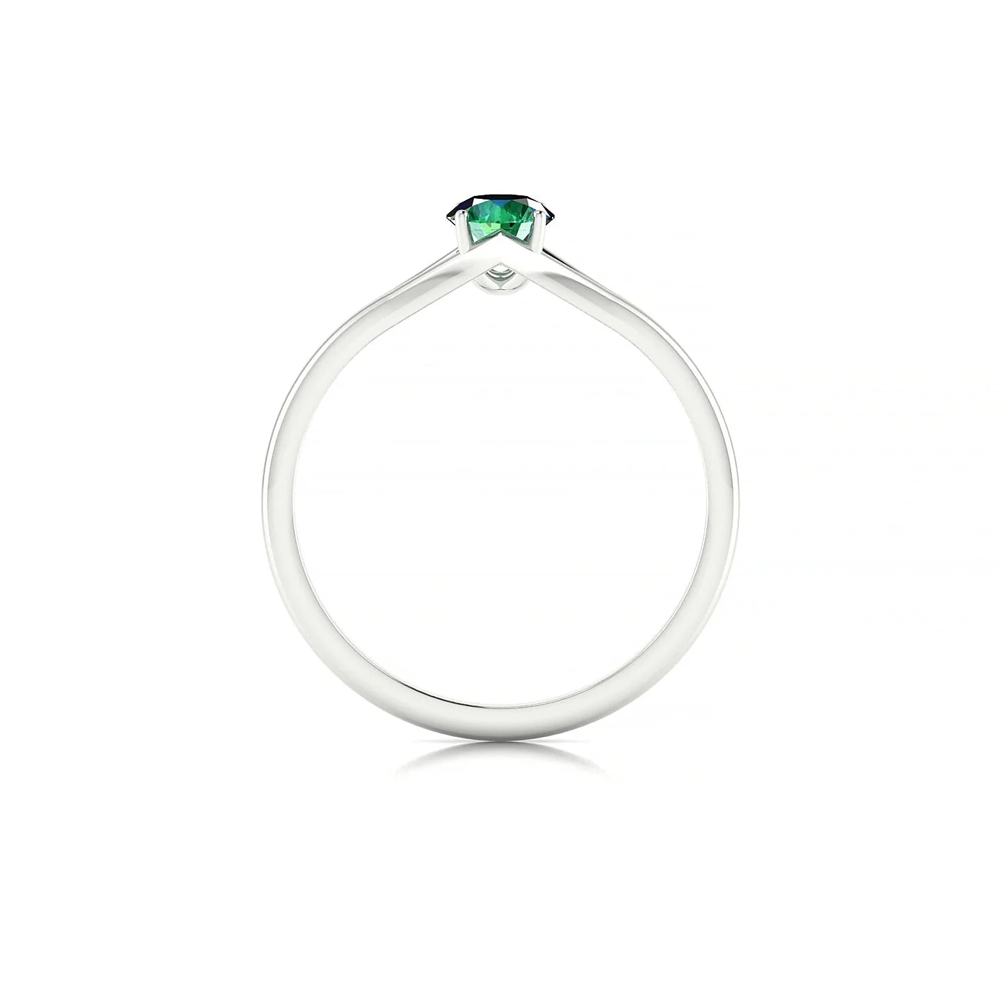 Rise | 18k White Gold 4.5 mm Round Emerald Ring