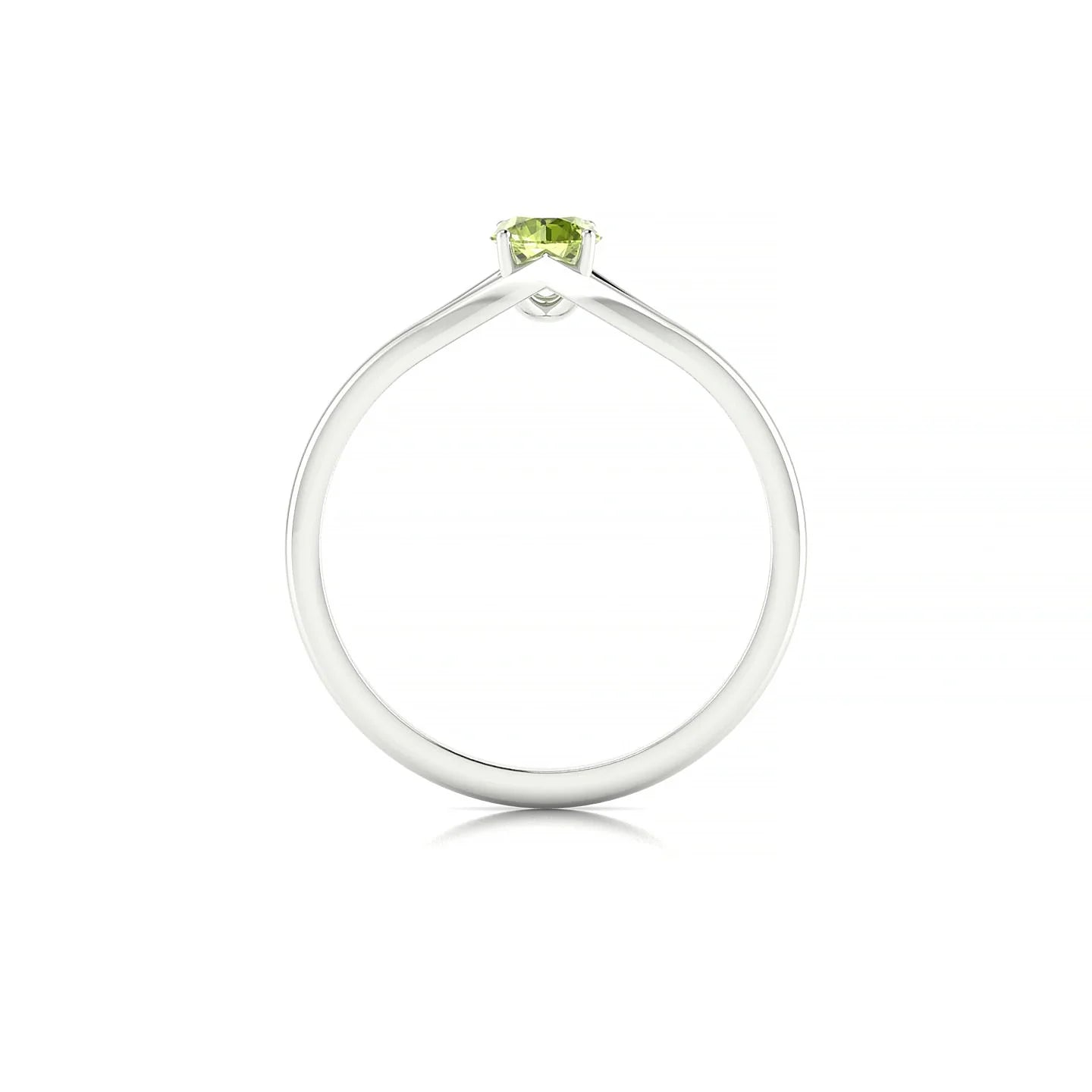 Rise | 18k White Gold 4.5 mm Round Peridot Ring