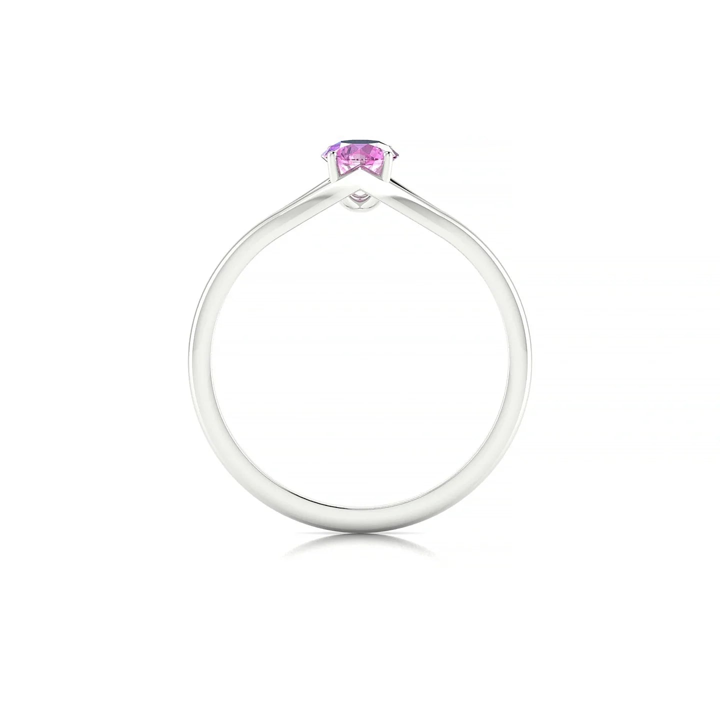 Rise | 18k White Gold 4.5 mm Round Pink Sapphire Ring
