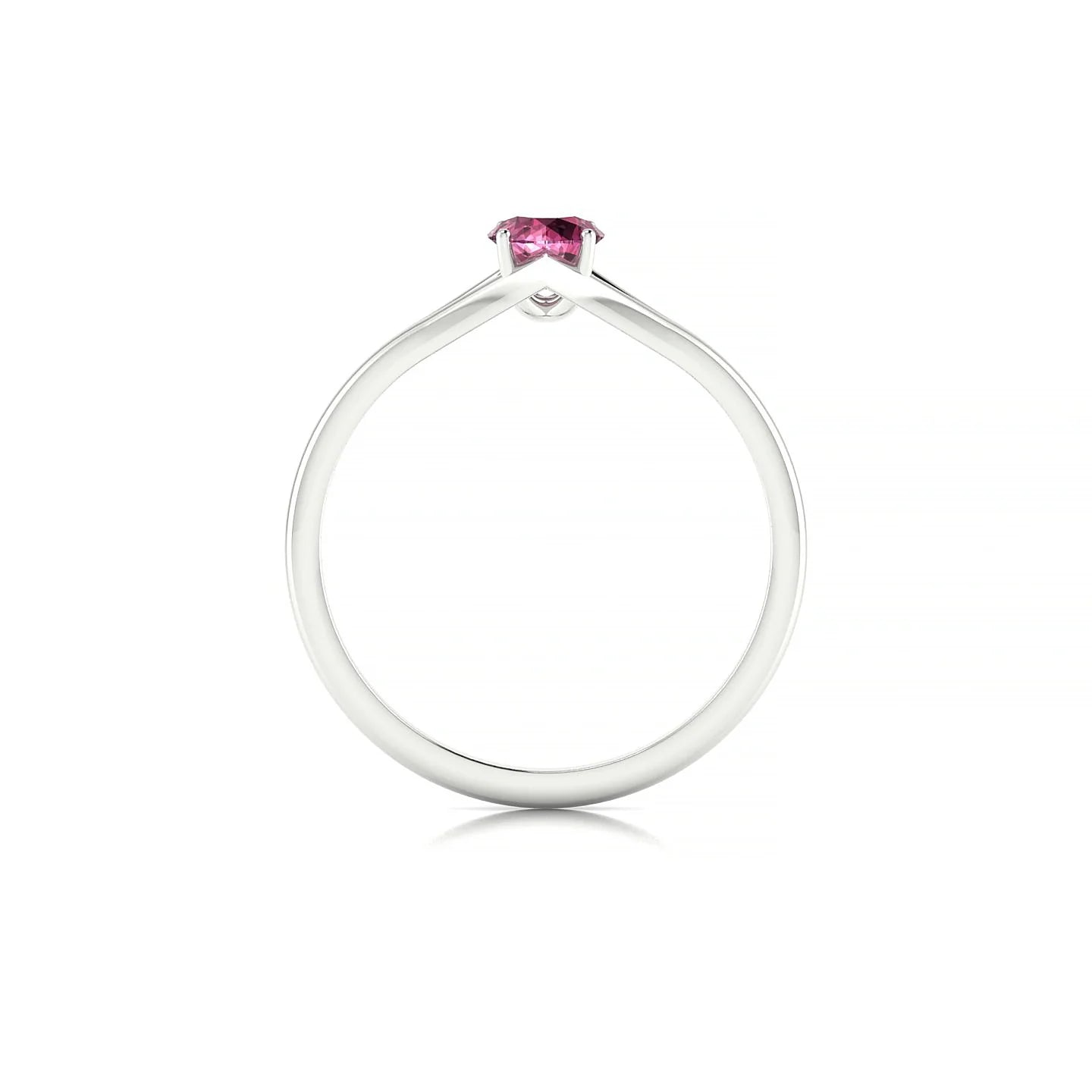 Rise | 18k White Gold 4.5 mm Round Rhodolite Ring