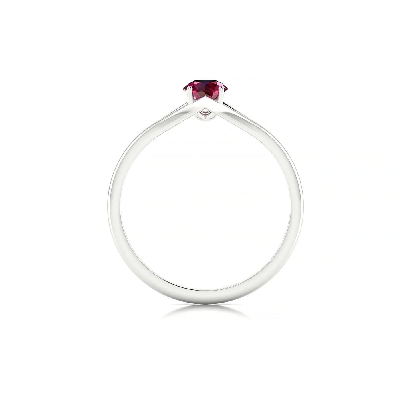 Rise | 18k White Gold 4.5 mm Round Ruby Ring