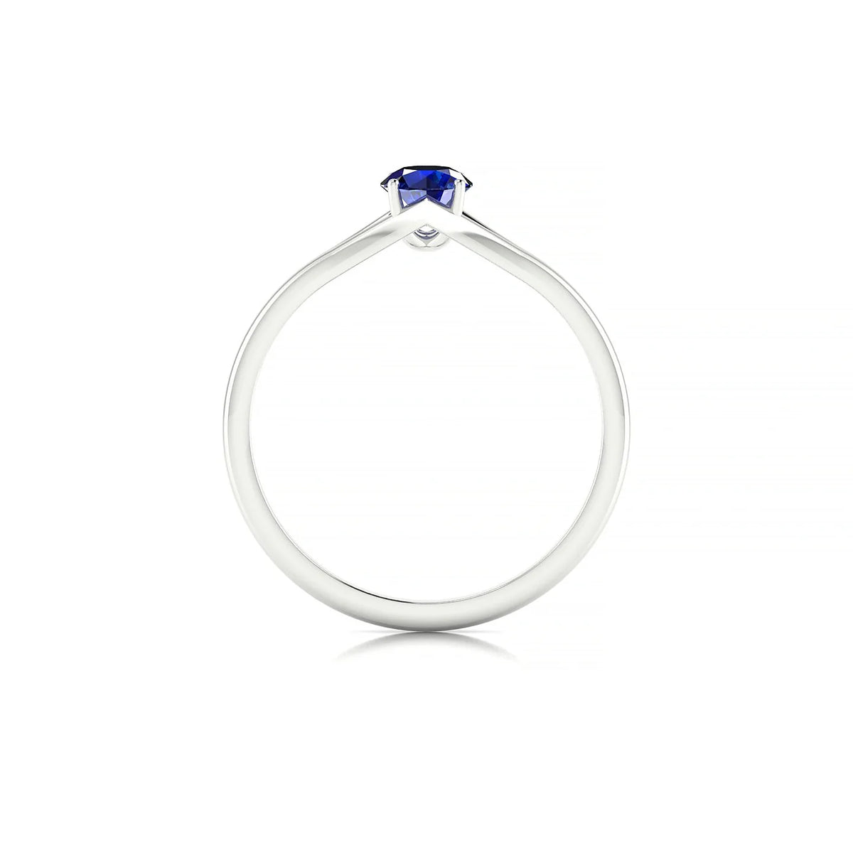 Rise | 18k White Gold 4.5 mm Round Sapphire Ring