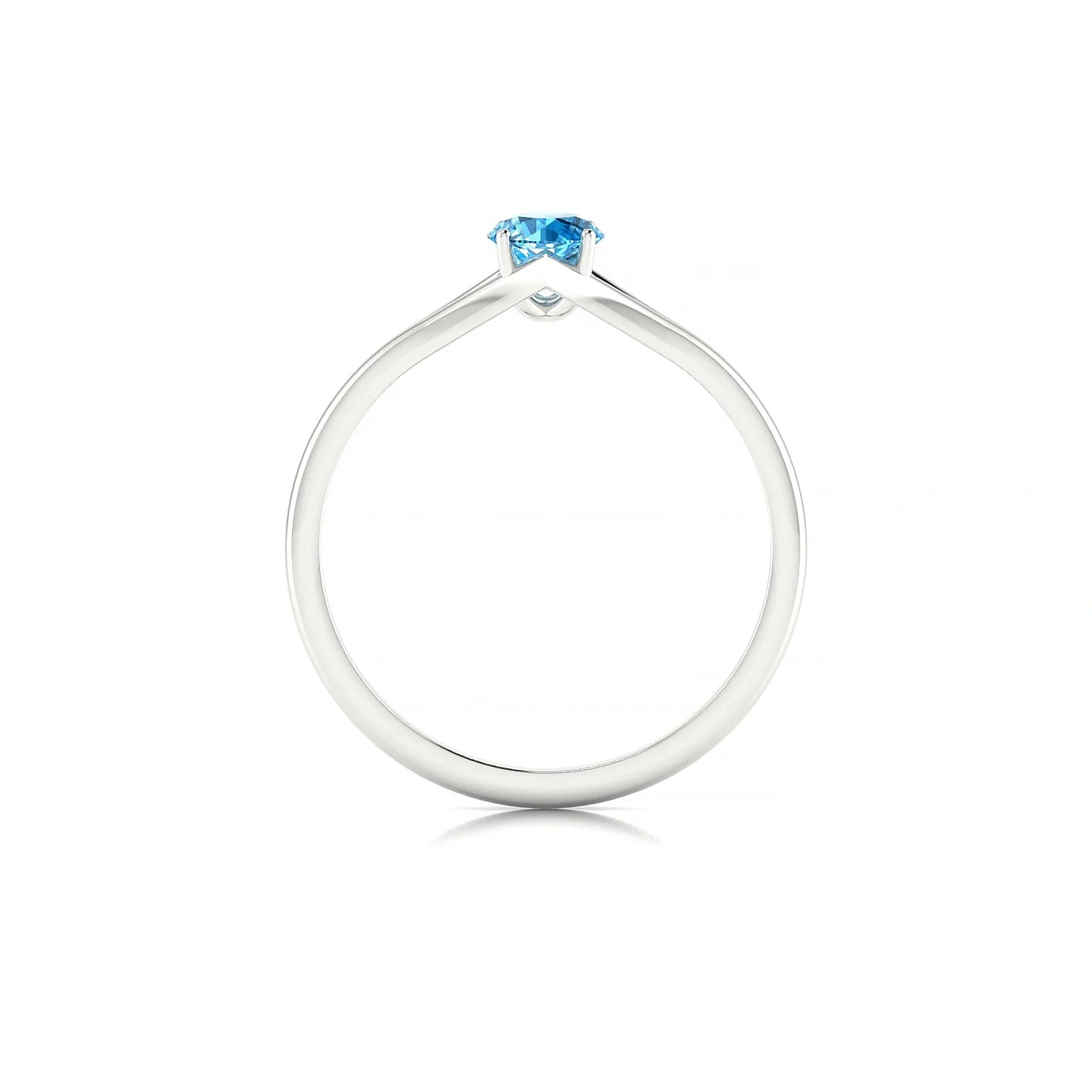 Rise | 18k White Gold 4.5 mm Round Topaz Ring