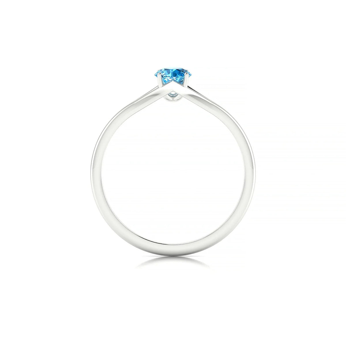 Rise | 18k White Gold 4.5 mm Round Topaz Ring