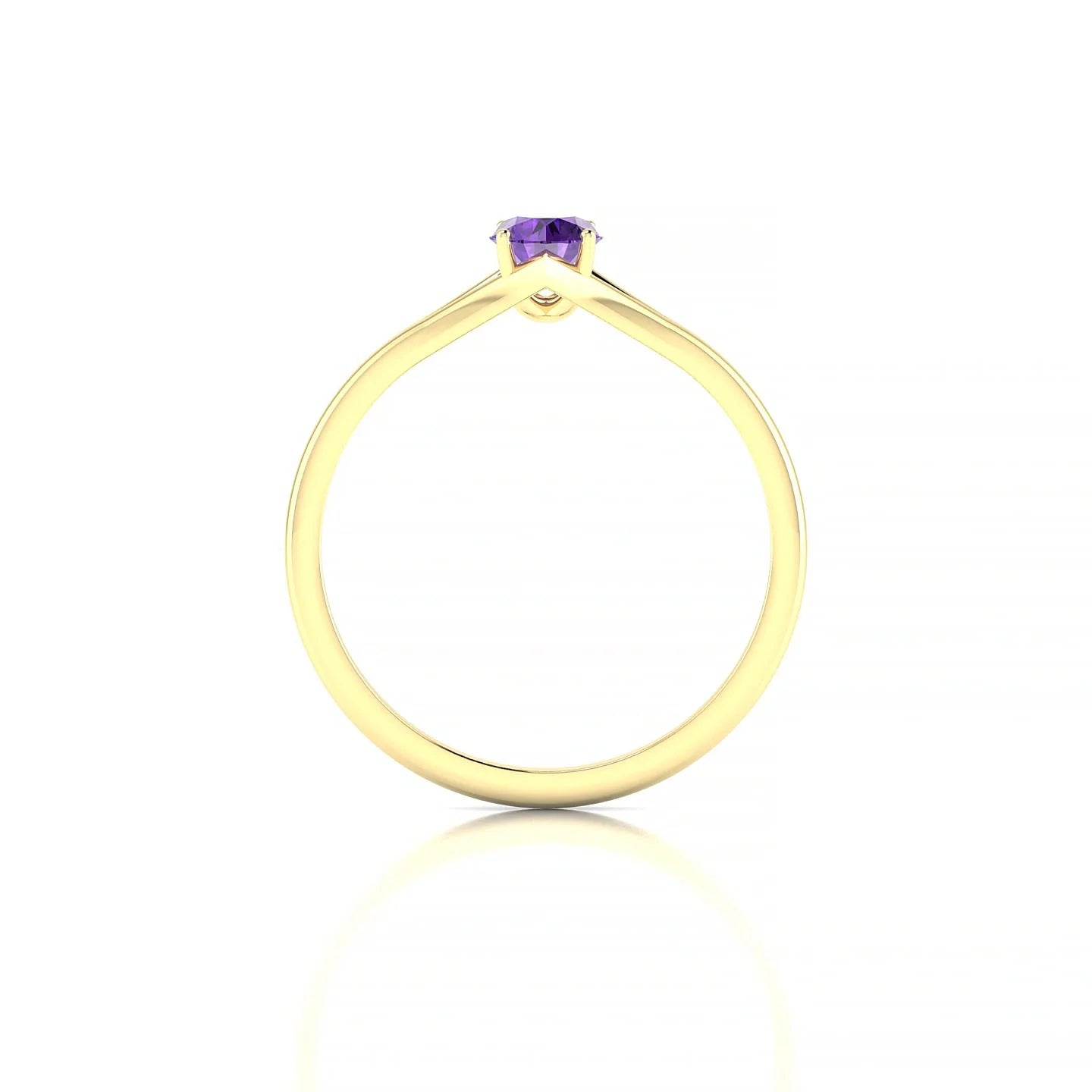 Rise | 18k Yellow Gold 4.5 mm Round Amethyst Ring