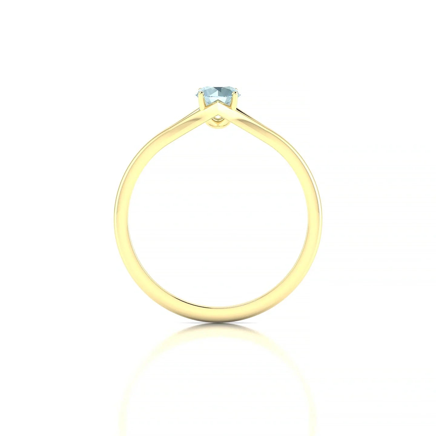 Rise | 18k Yellow Gold 4.5 mm Round Aquamarine Ring