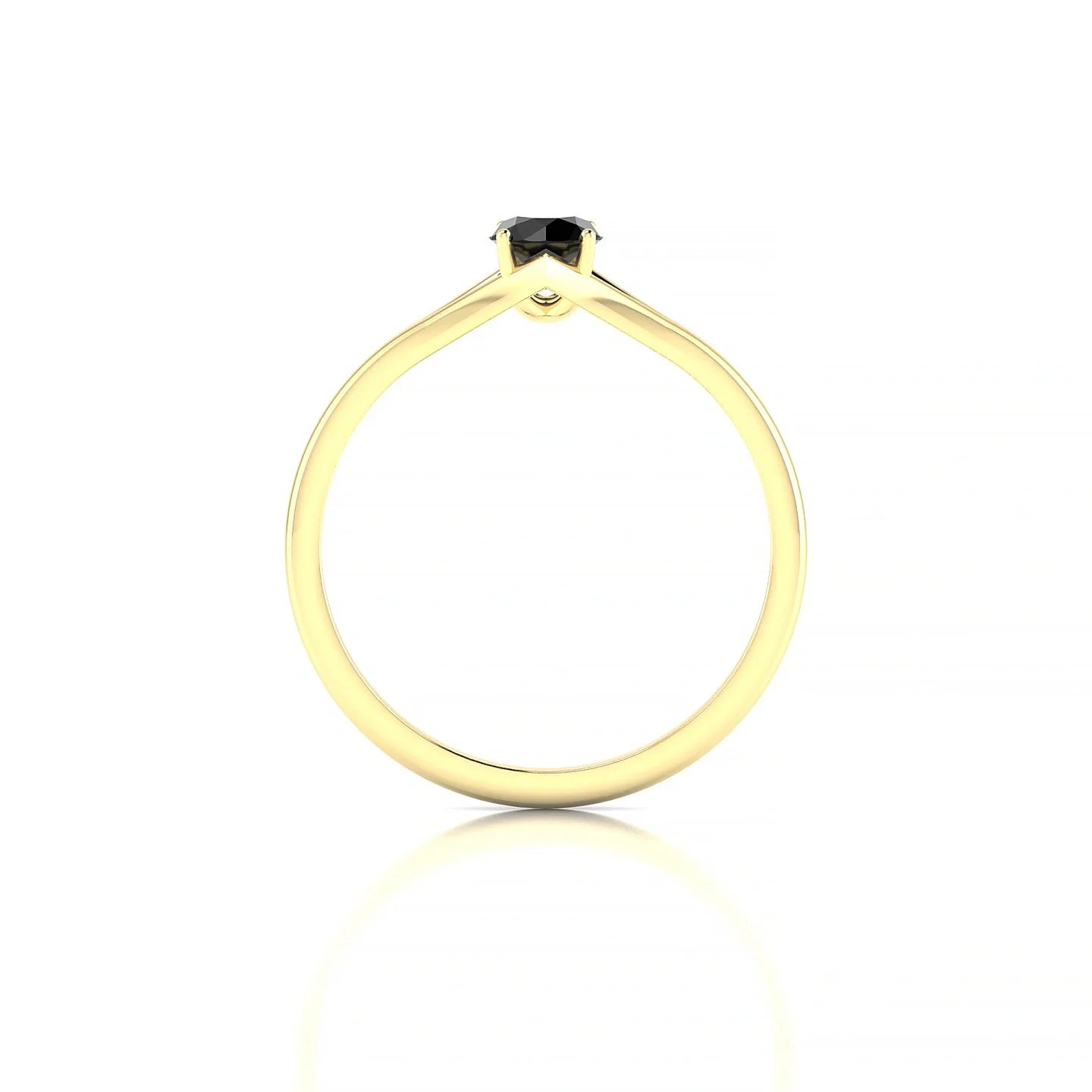 Rise | 18k Yellow Gold 4.5 mm Round Black Diamond Ring
