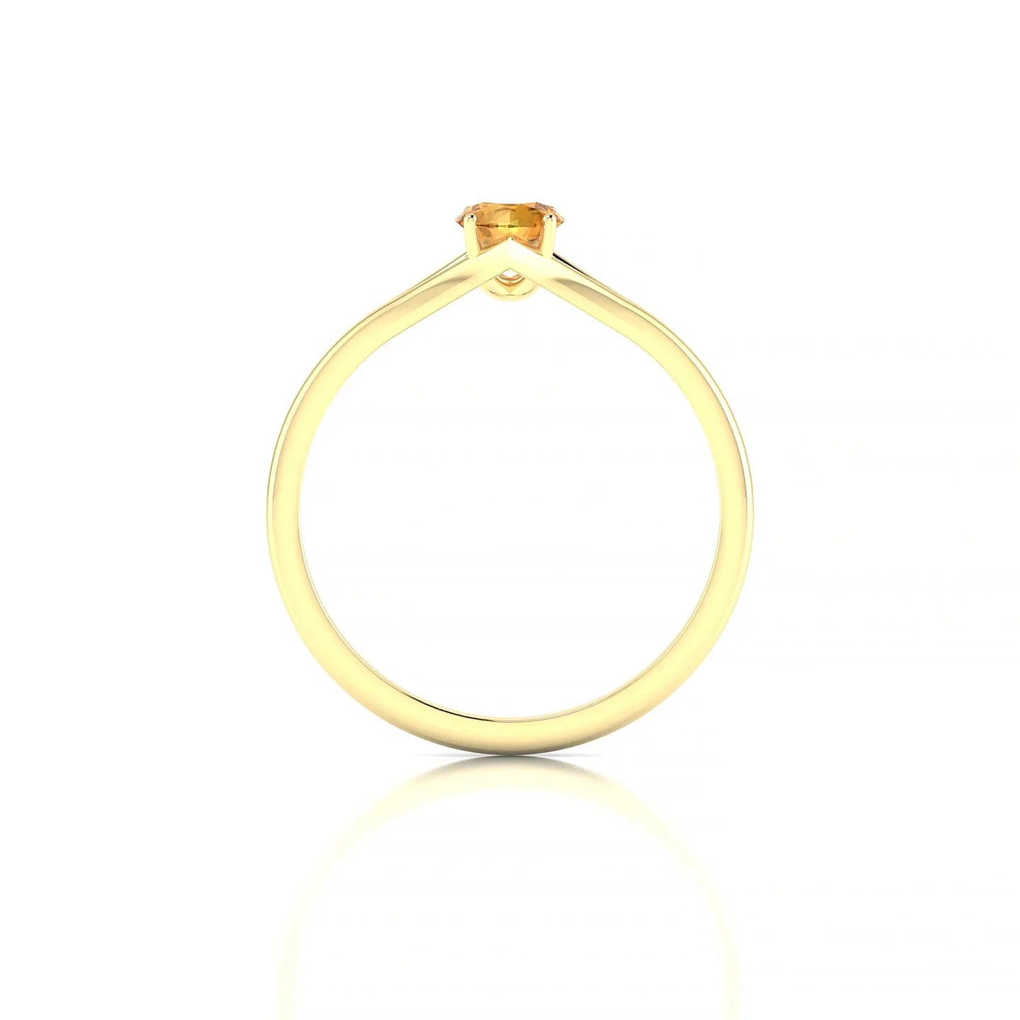 Rise | 18k Yellow Gold 4.5 mm Round Citrine Ring