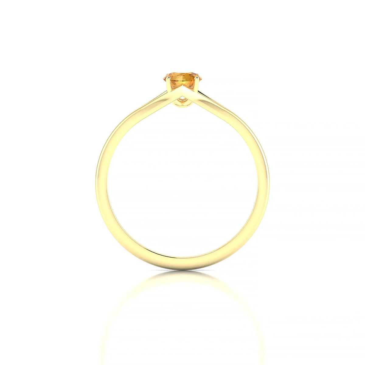 Rise | 18k Yellow Gold 4.5 mm Round Citrine Ring
