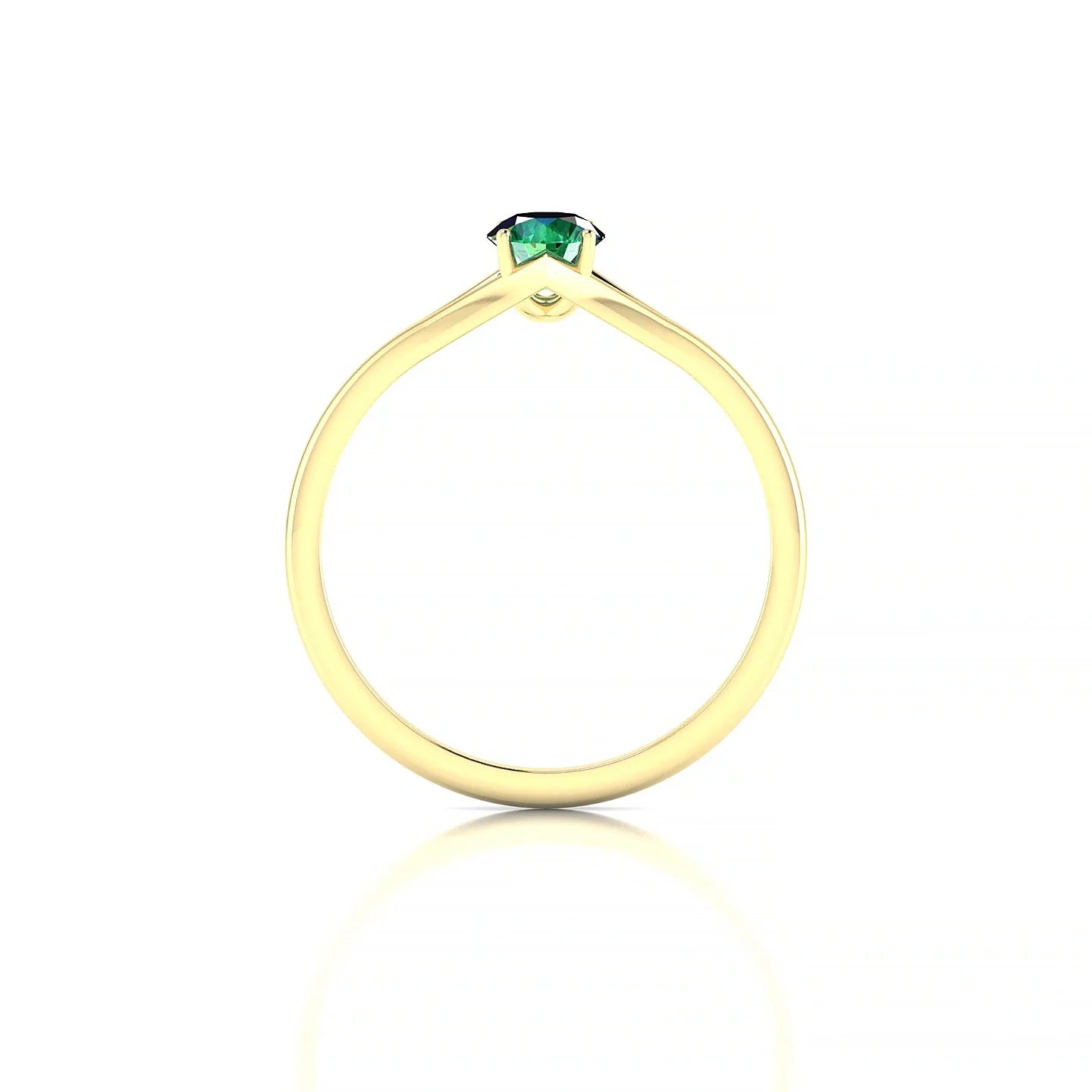 Rise | 18k Yellow Gold 4.5 mm Round Emerald Ring