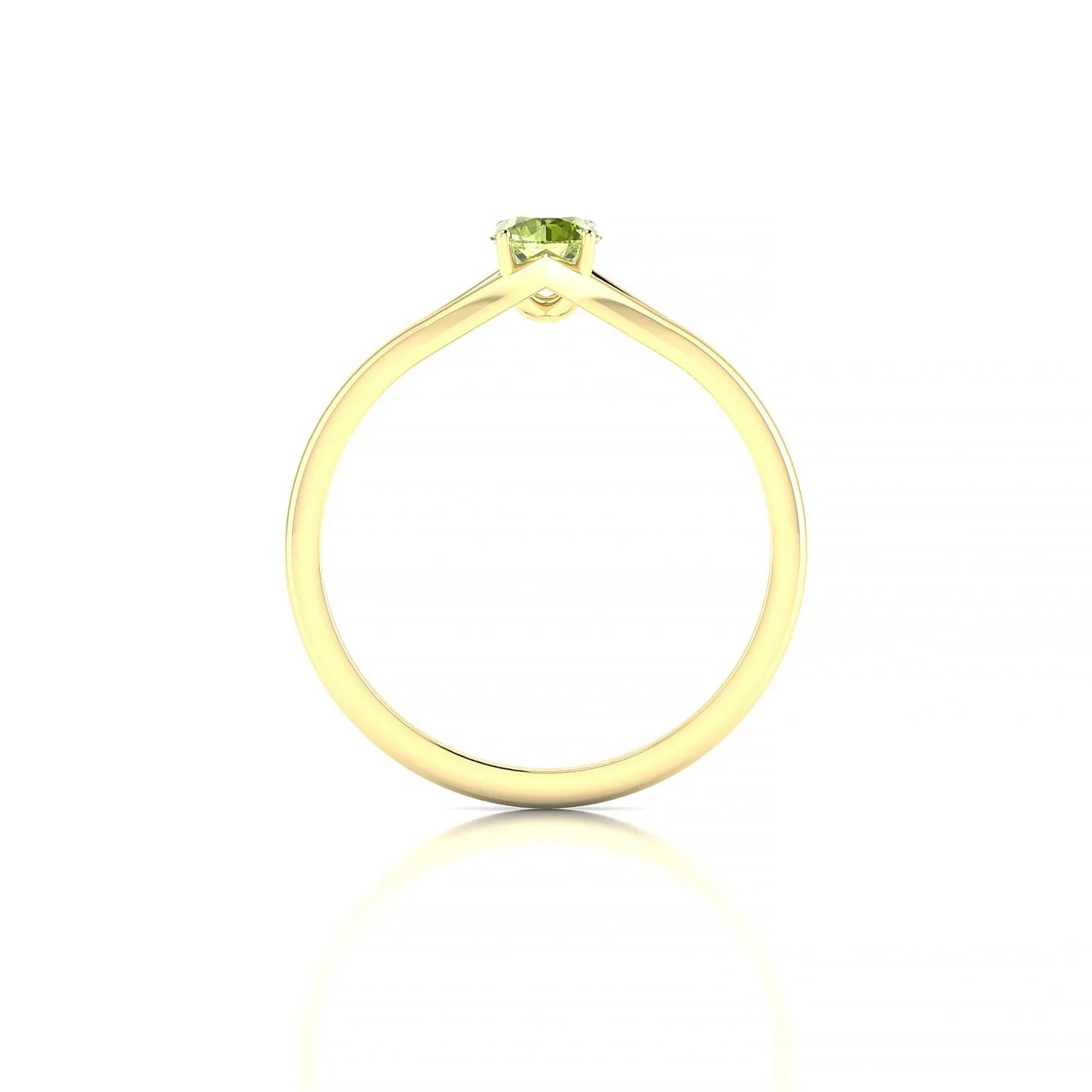 Rise | 18k Yellow Gold 4.5 mm Round Peridot Ring