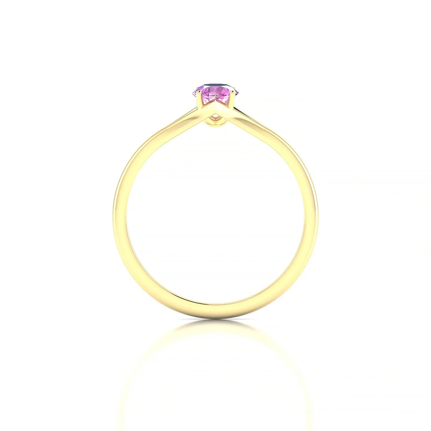 Rise | 18k Yellow Gold 4.5 mm Round Pink Sapphire Ring