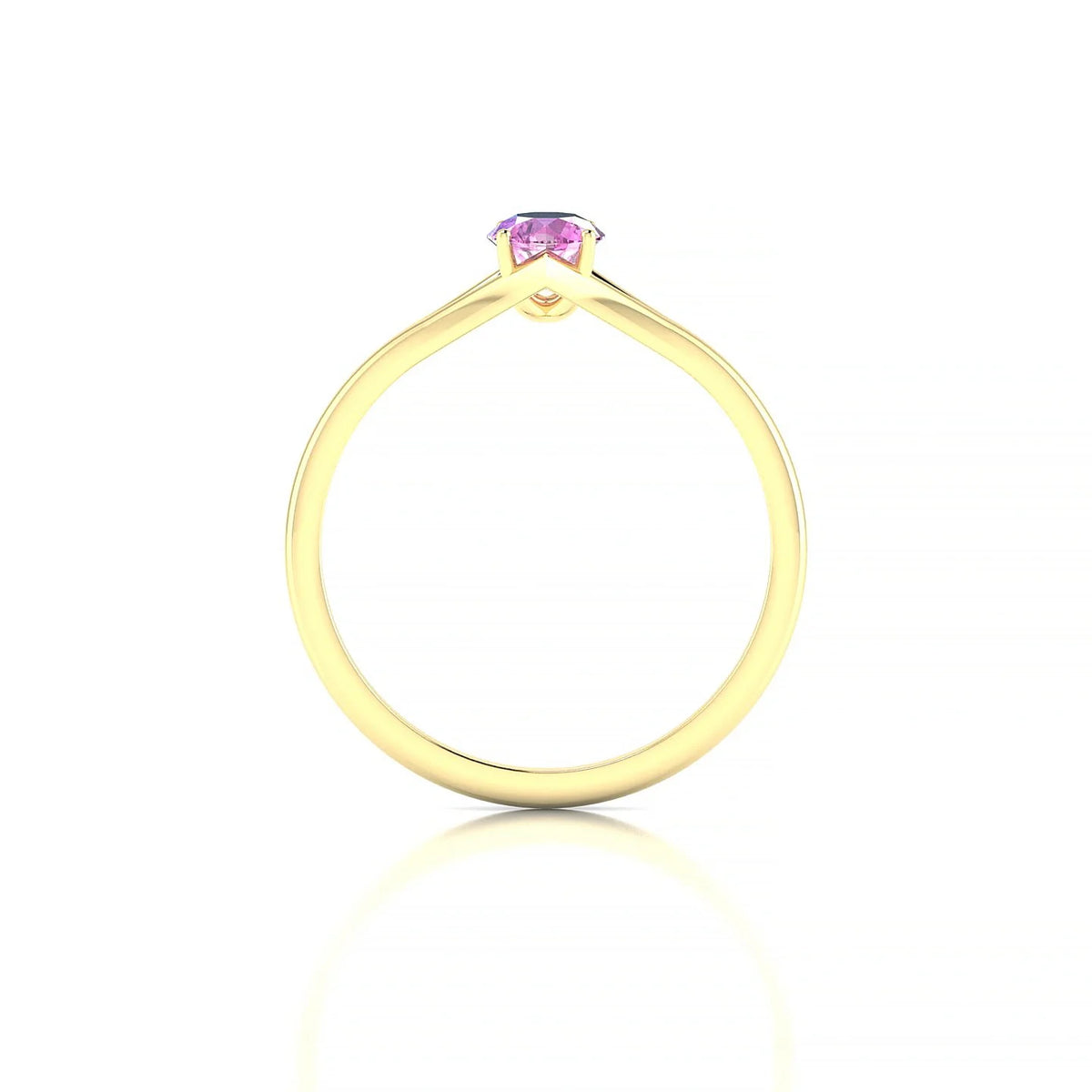 Rise | 18k Yellow Gold 4.5 mm Round Pink Sapphire Ring