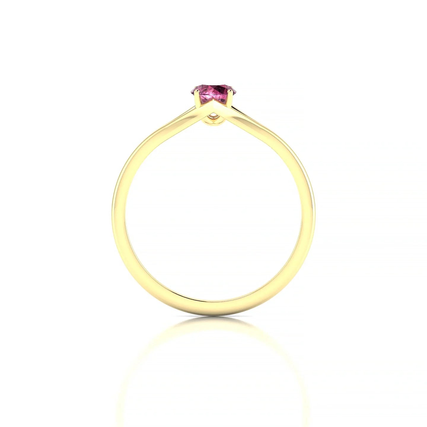 Rise | 18k Yellow Gold 4.5 mm Round Rhodolite Ring