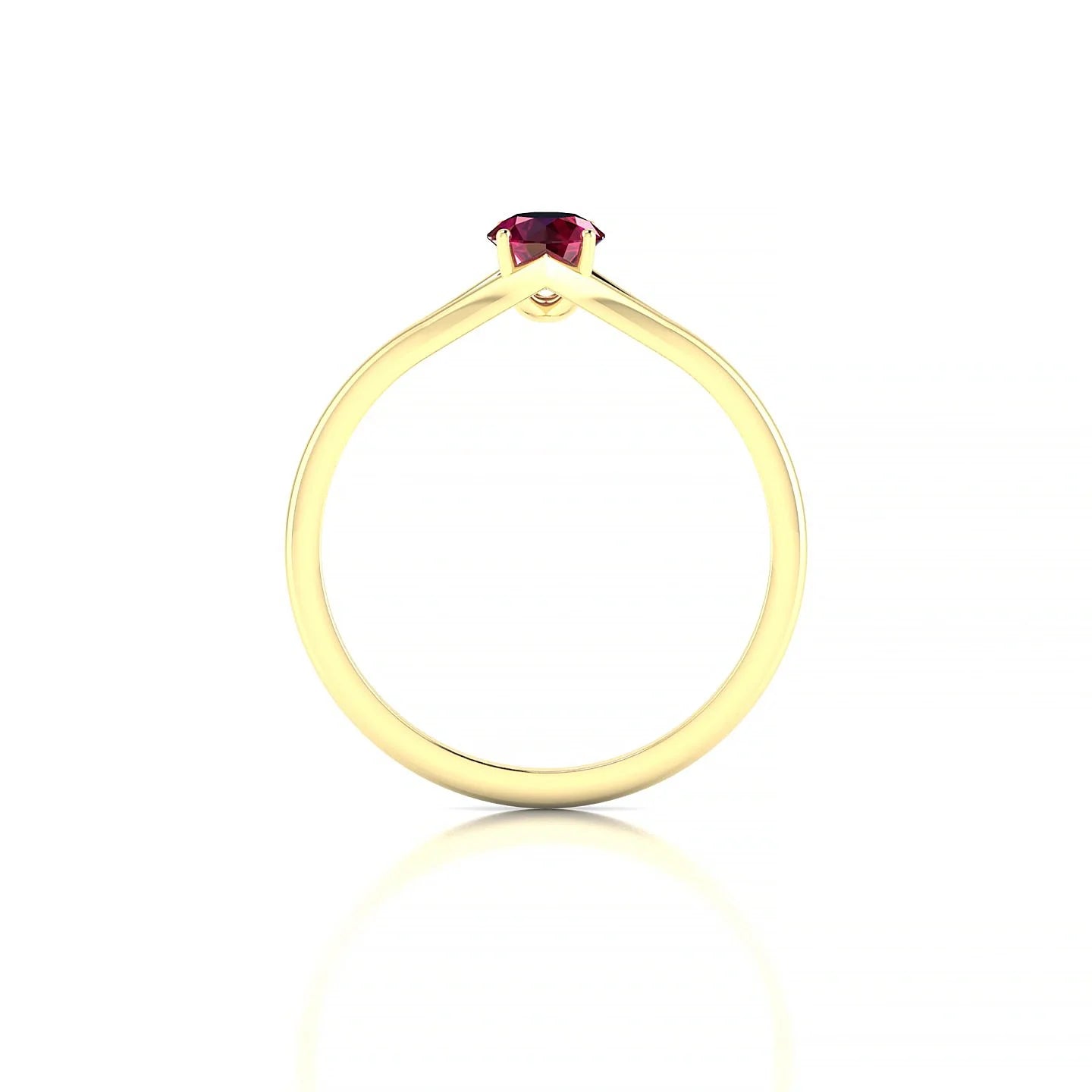 Rise | 18k Yellow Gold 4.5 mm Round Ruby Ring