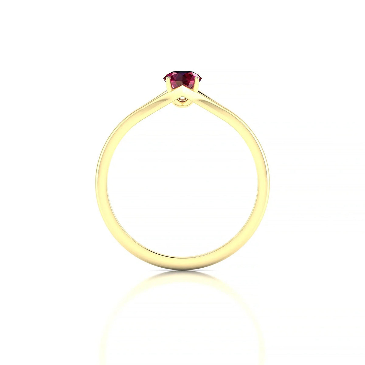Rise | 18k Yellow Gold 4.5 mm Round Ruby Ring