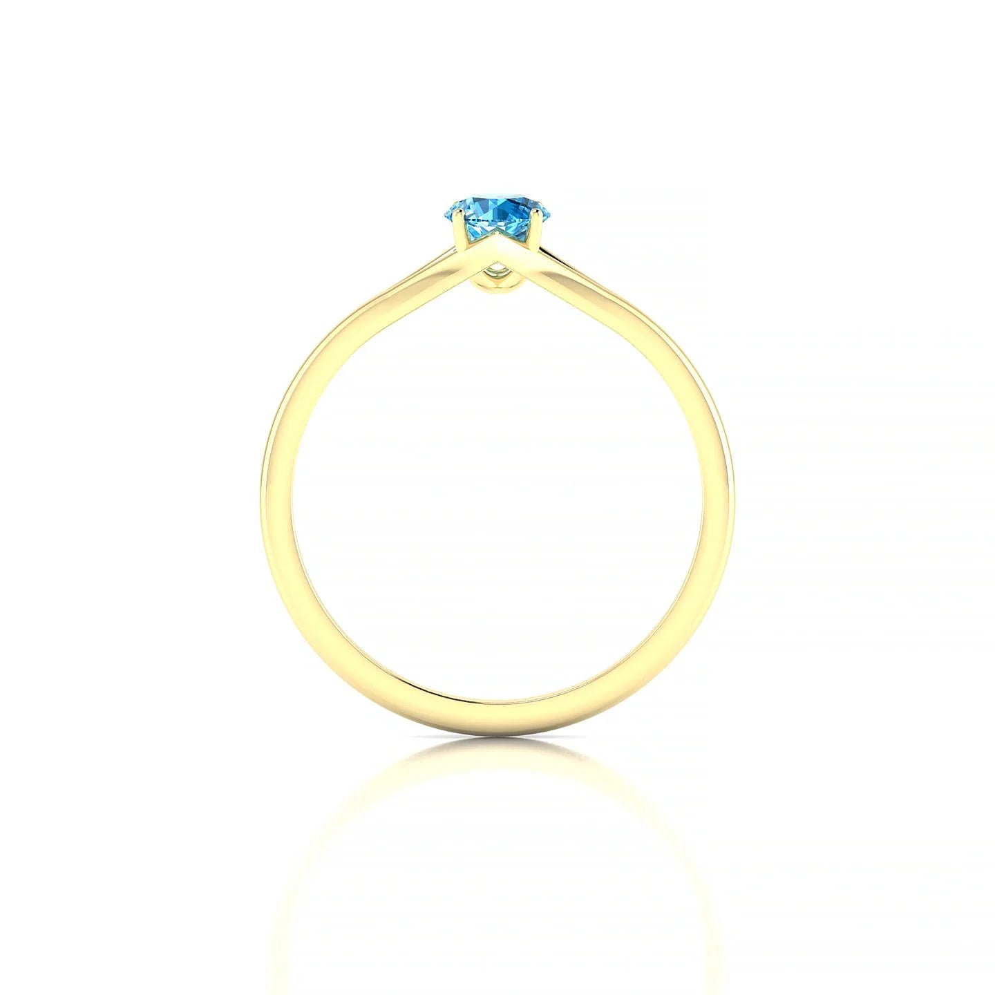 Rise | 18k Yellow Gold 4.5 mm Round Topaz Ring