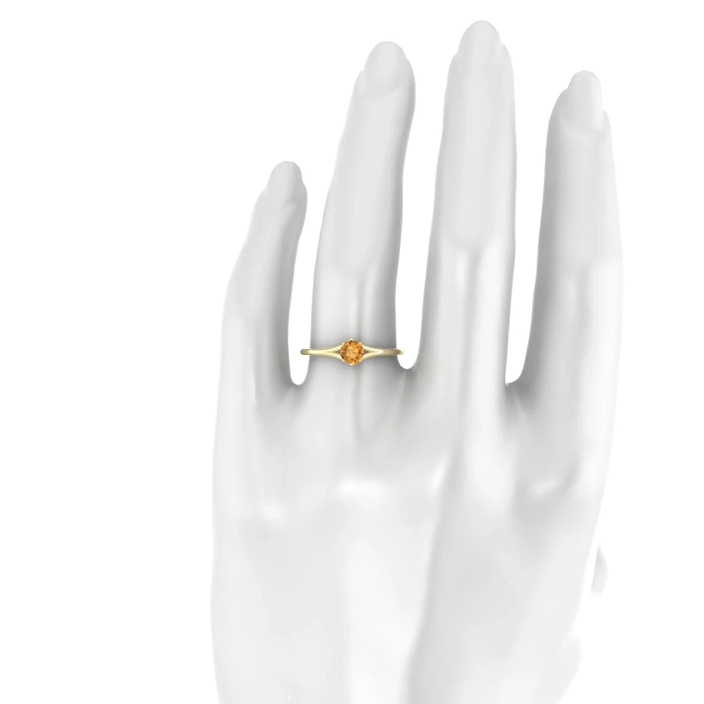 Rise | 18k Yellow Gold 4.5 mm Round Citrine Ring