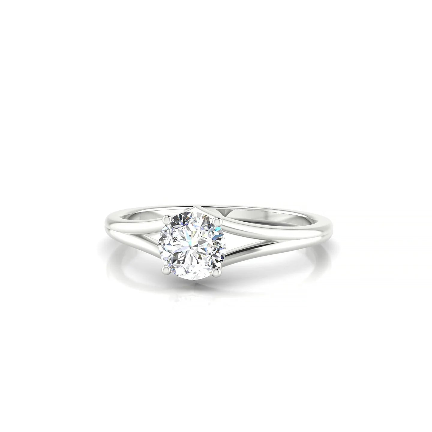 Rise | 18k White Gold 5.2 mm Round Diamond Ring