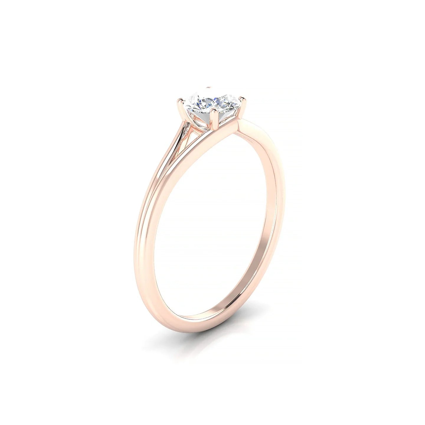 Rise | 18k Rose Gold 5.2 mm Round Diamond Ring