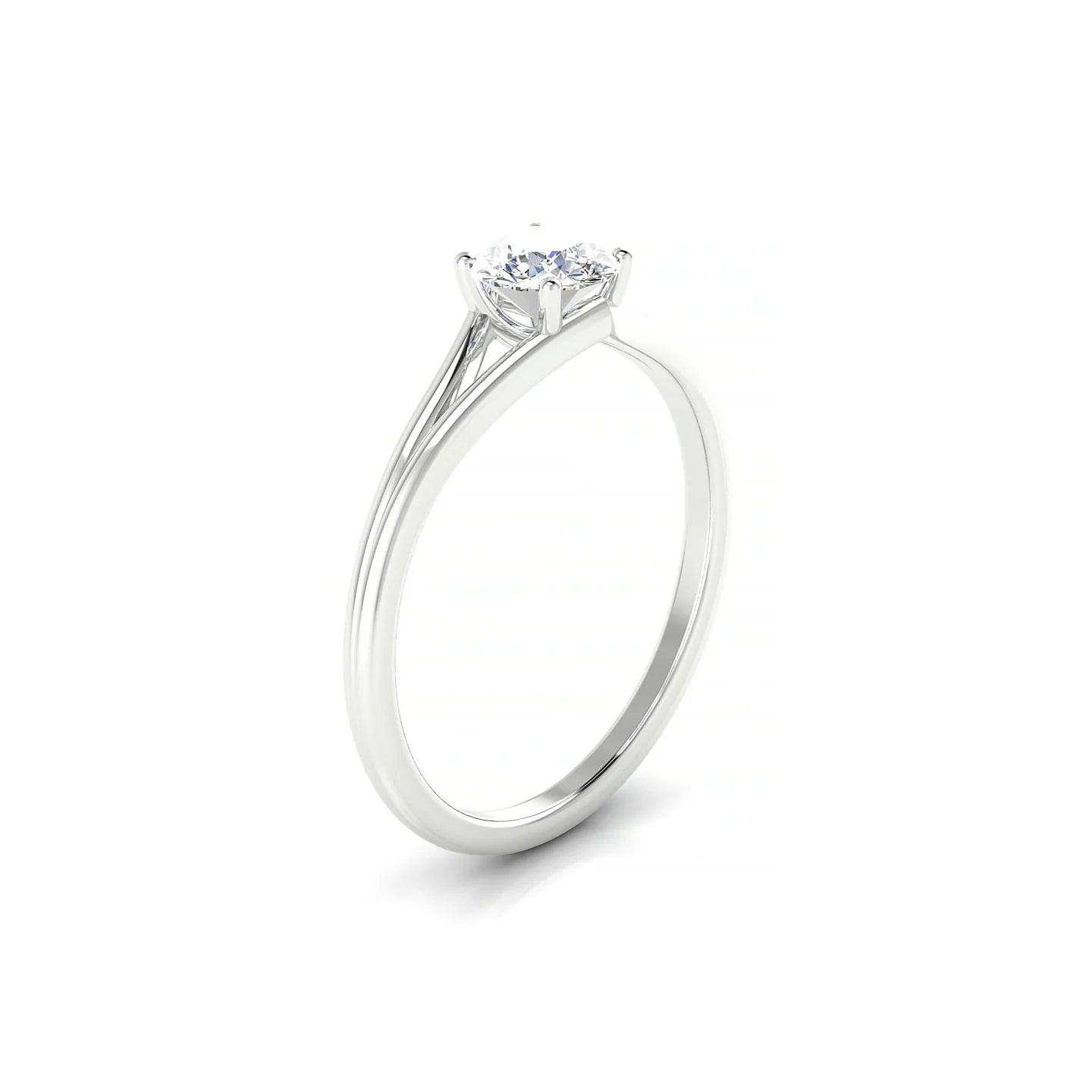 Rise | 18k White Gold 5.2 mm Round Diamond Ring