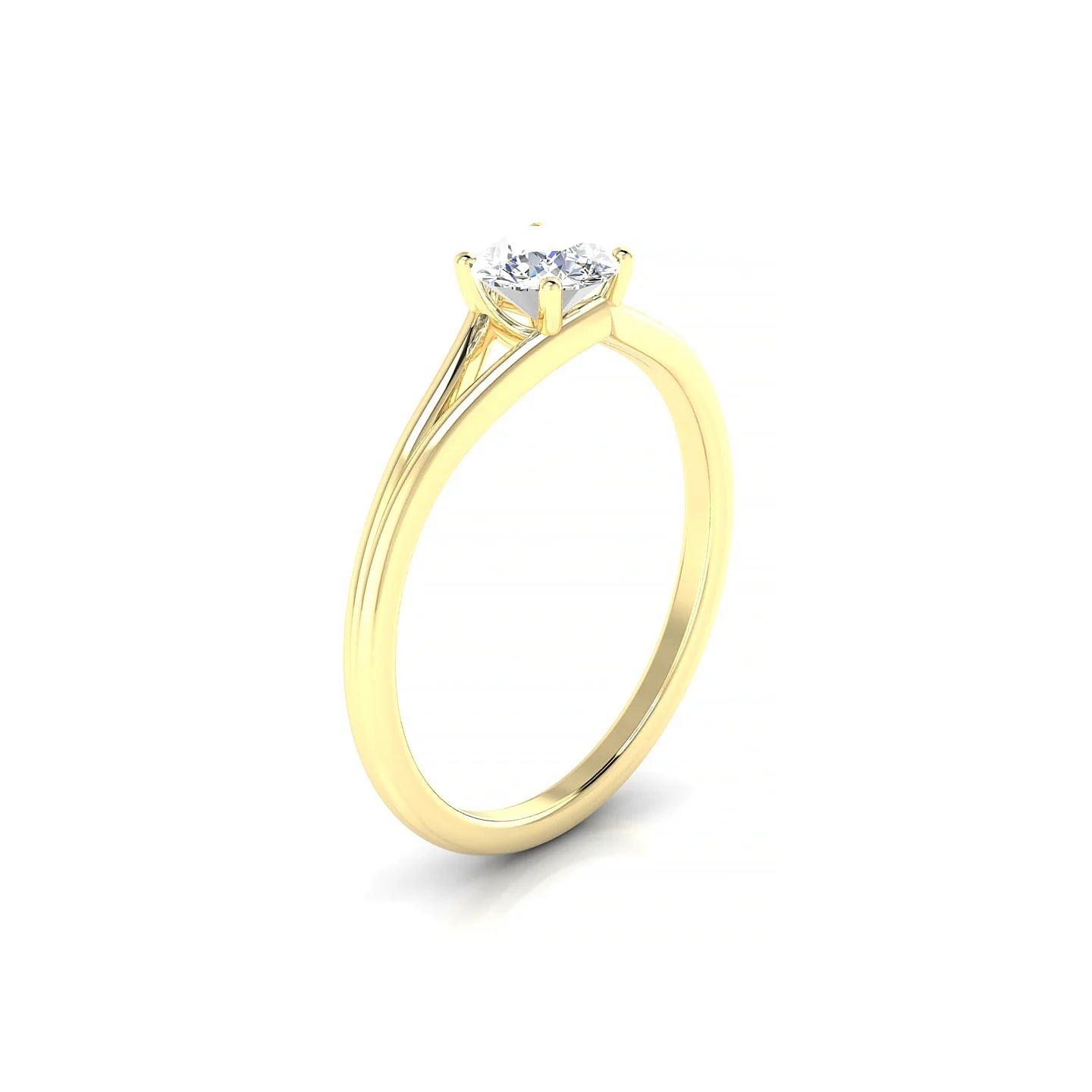 Rise | 18k Yellow Gold 5.2 mm Round Diamond Ring