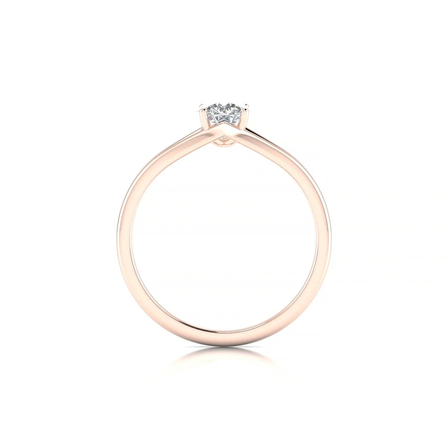 Rise | 18k Rose Gold 5.2 mm Round Diamond Ring