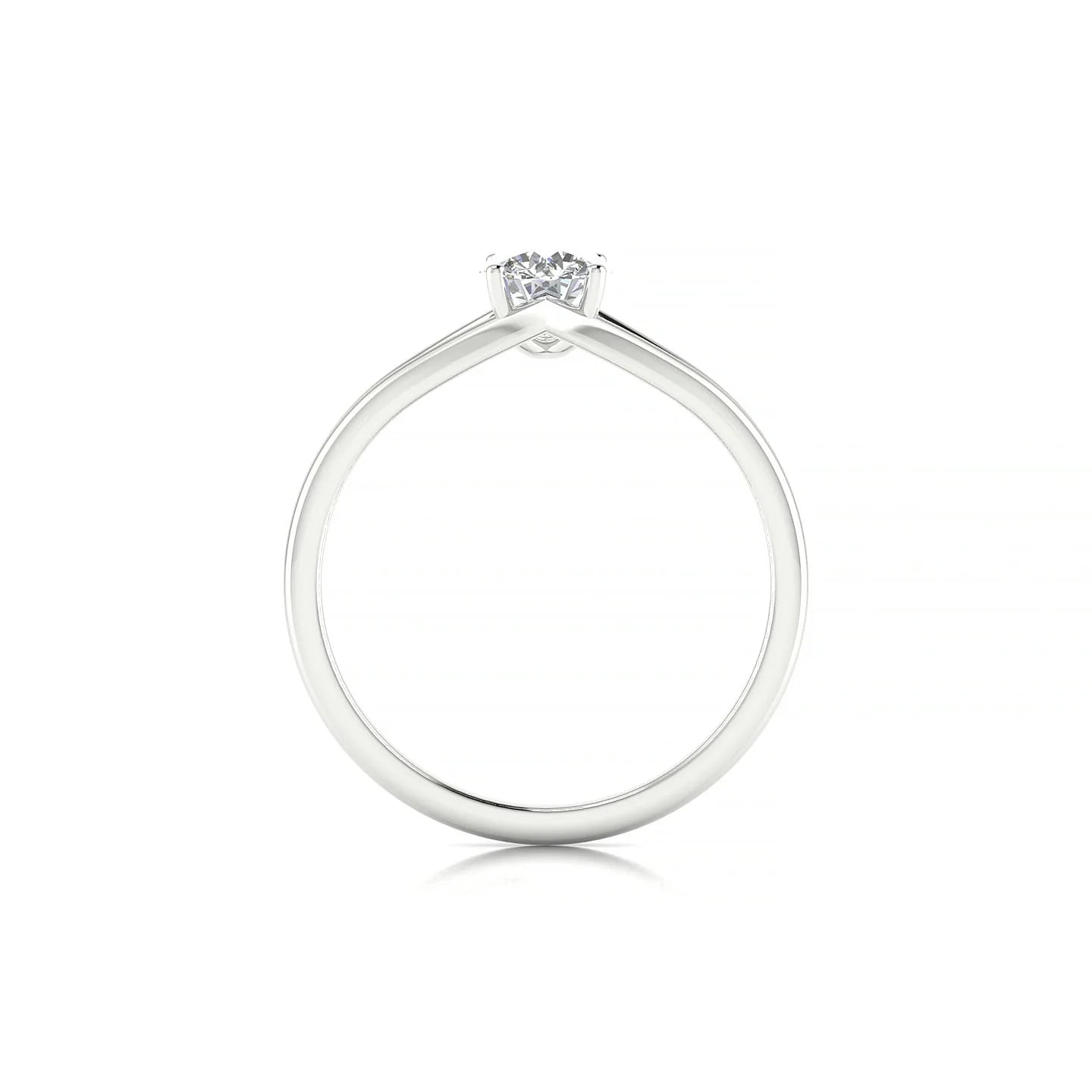 Rise | 18k White Gold 5.2 mm Round Diamond Ring