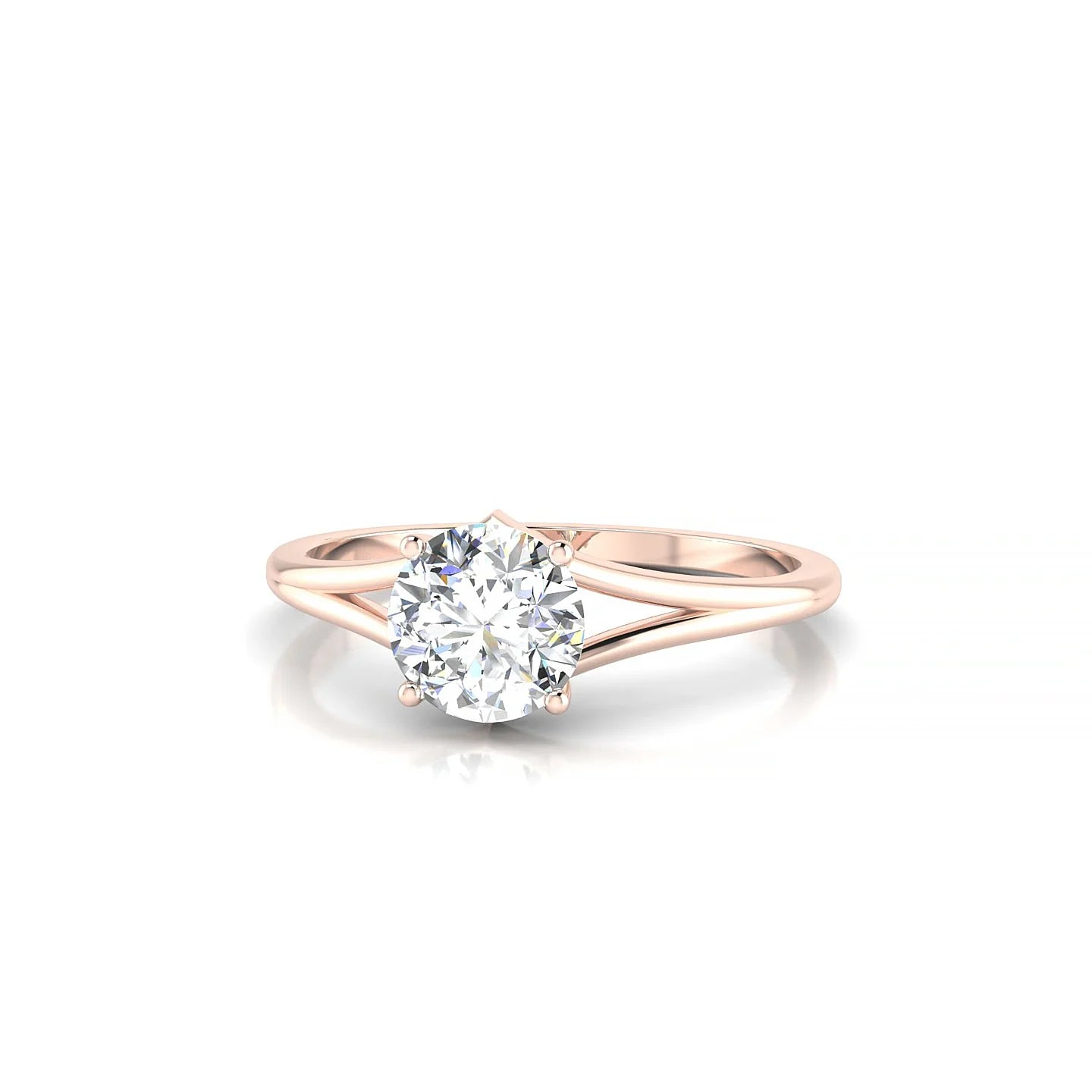 Rise | 18k Rose Gold 5.7 mm Round Diamond Ring