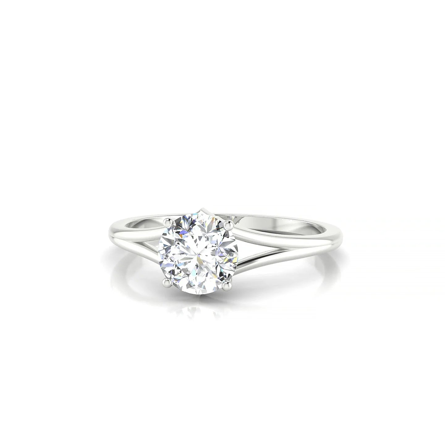 Rise | 18k White Gold 5.7 mm Round Diamond Ring
