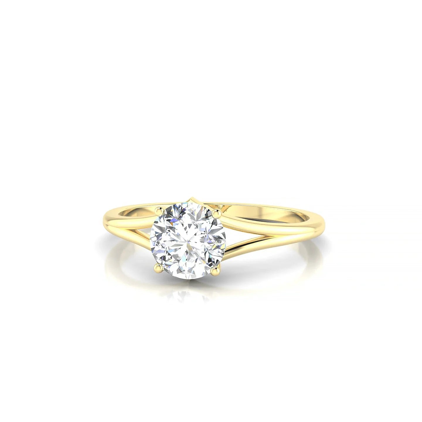 Rise | 18k Yellow Gold 5.7 mm Round Diamond Ring