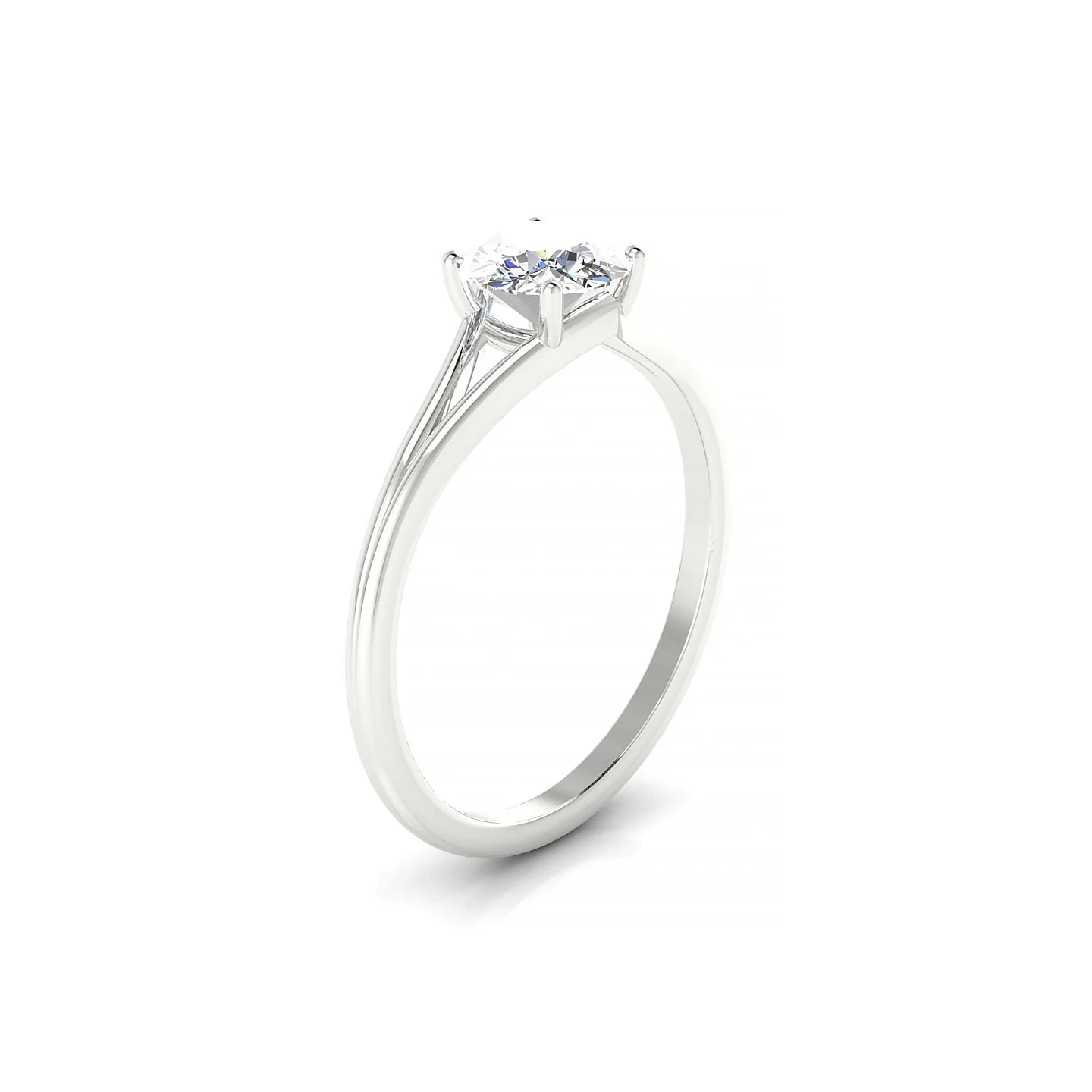 Rise | 18k White Gold 5.7 mm Round Diamond Ring