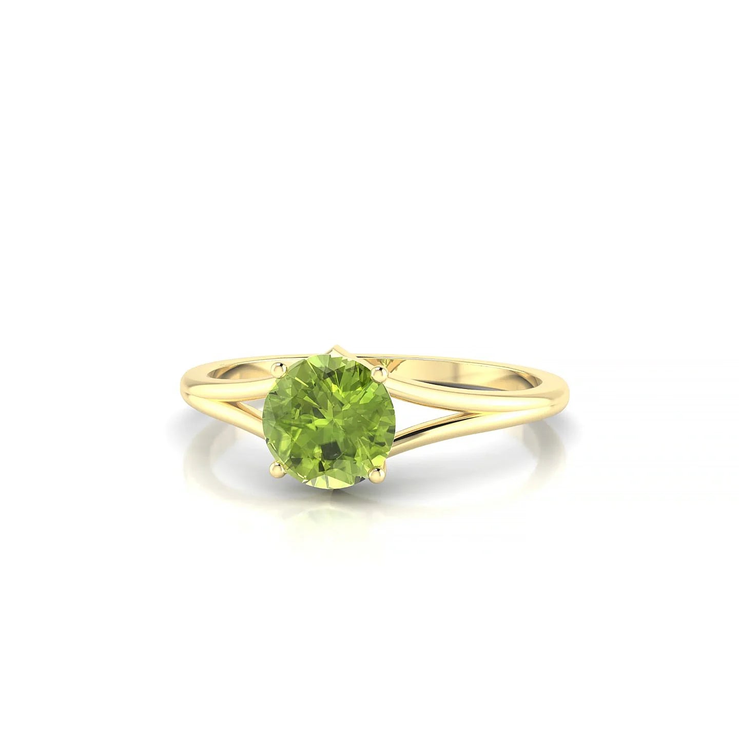 Rise | 18k Yellow Gold 6 mm Round Peridot Ring