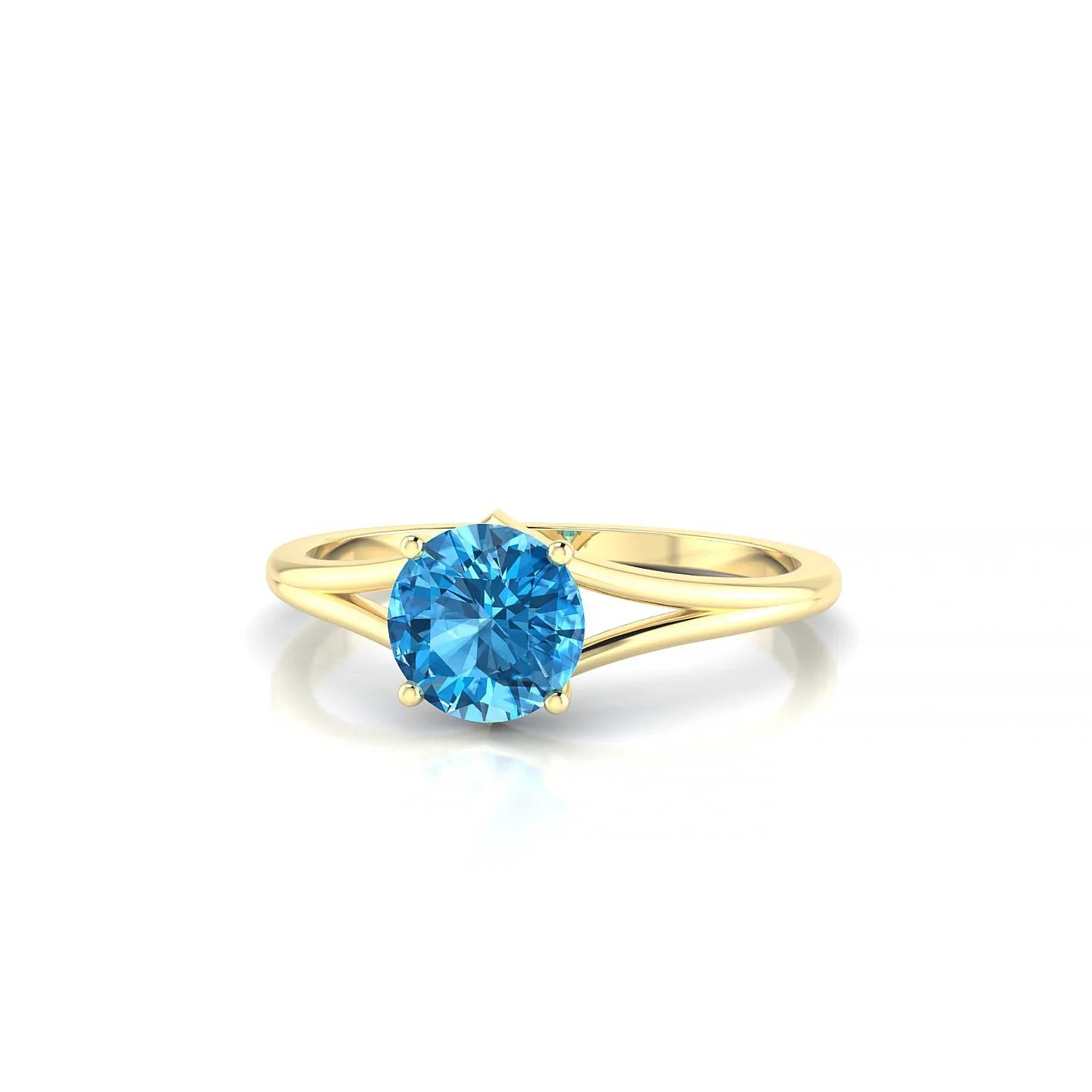 Rise | 18k Yellow Gold 6 mm Round Topaz Ring