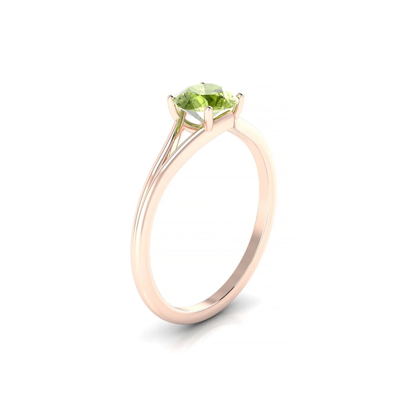 Rise | 18k Rose Gold 6 mm Round Peridot Ring