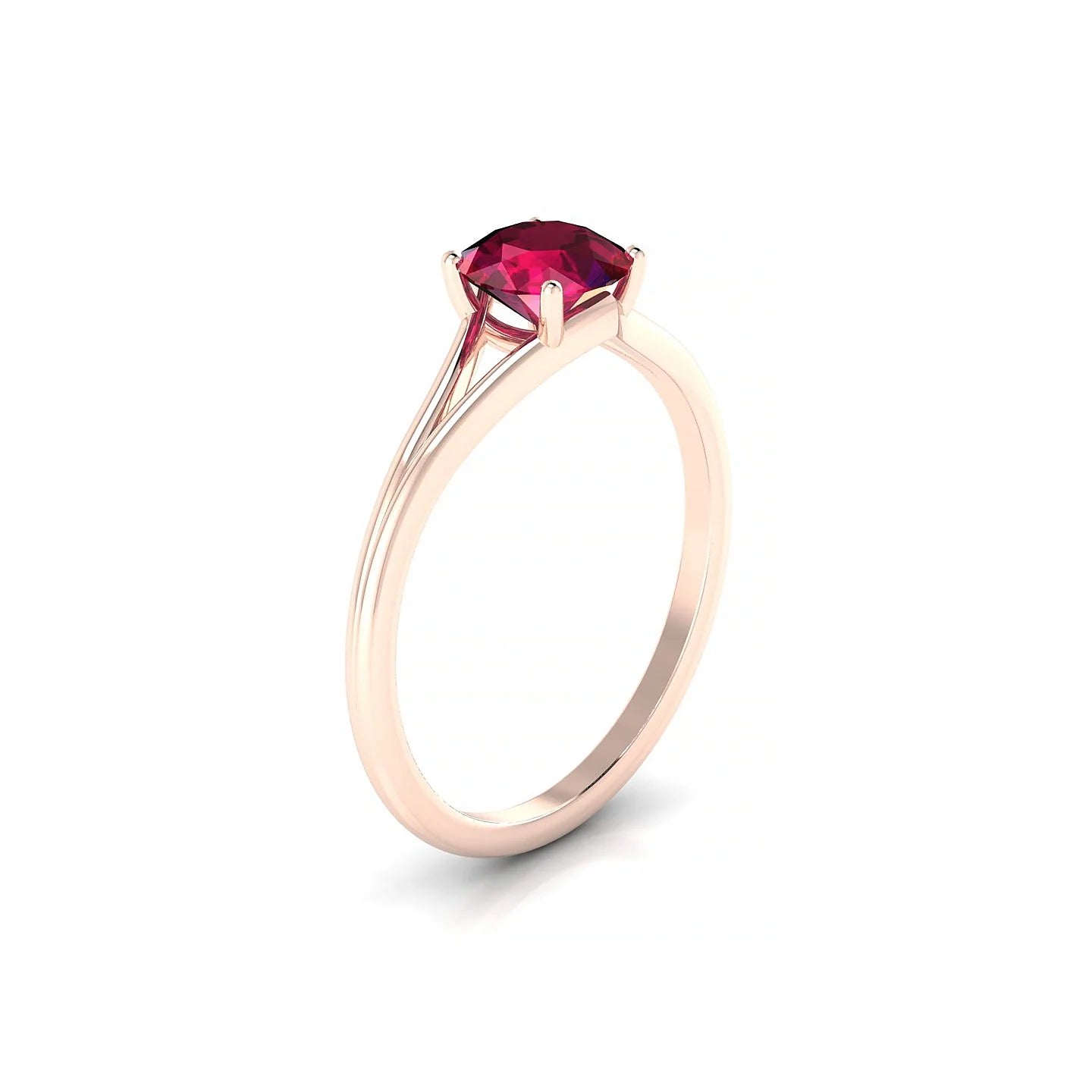Rise | 18k Rose Gold 6 mm Round Ruby Ring