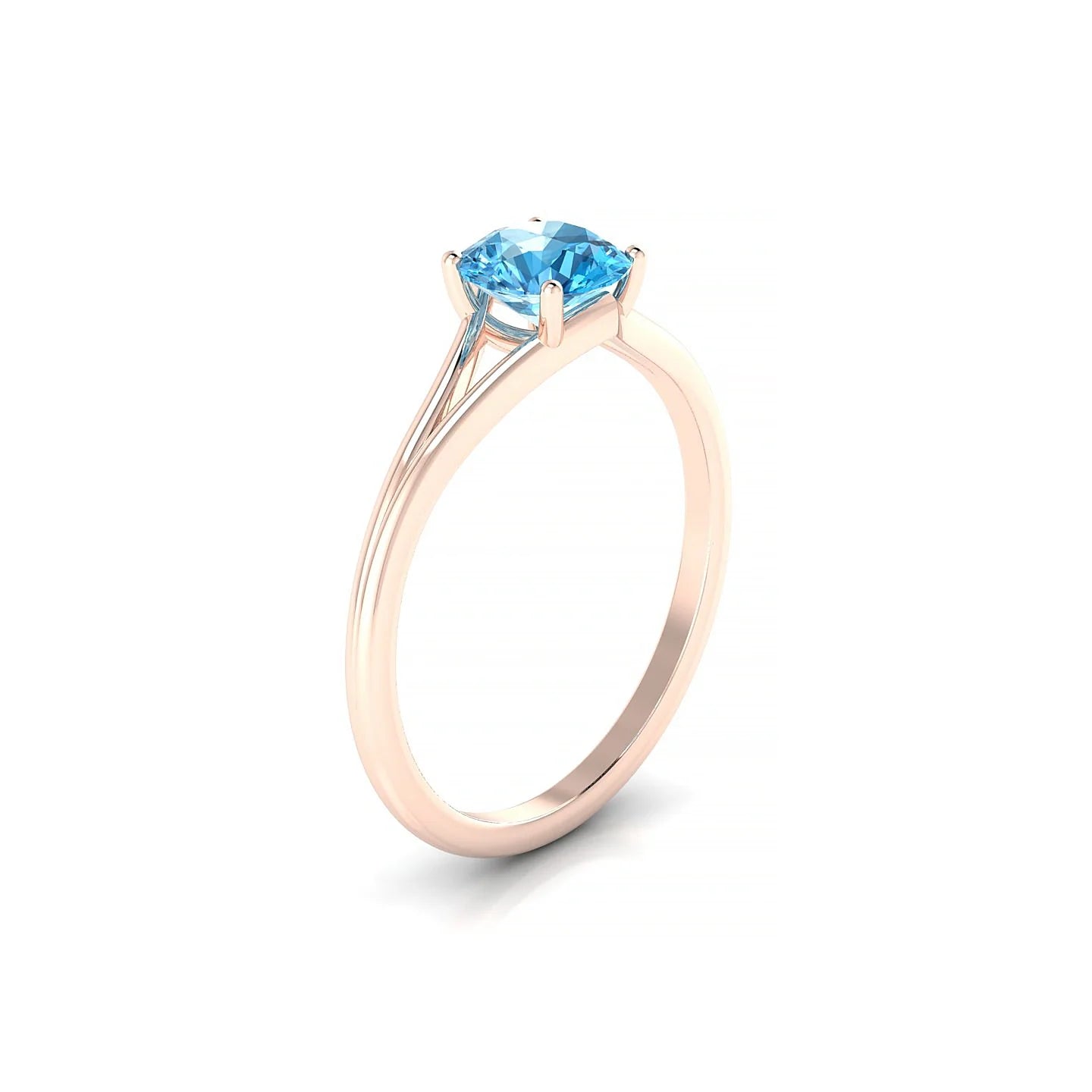 Rise | 18k Rose Gold 6 mm Round Topaz Ring