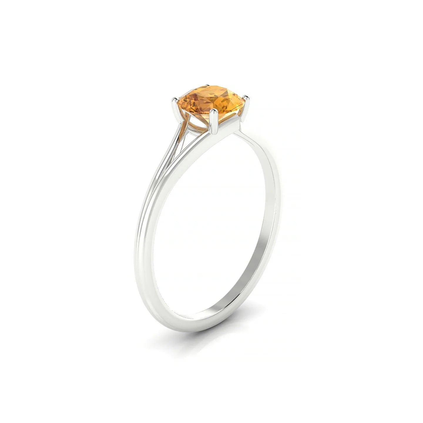 Rise | 18k White Gold 6 mm Round Citrine Ring