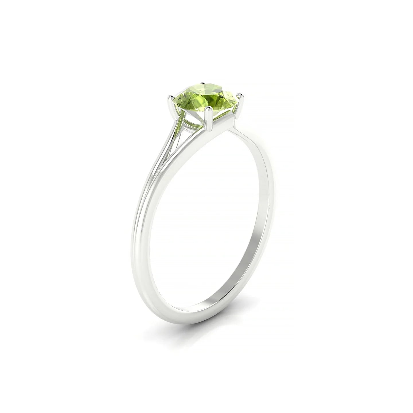 Rise | 18k White Gold 6 mm Round Peridot Ring