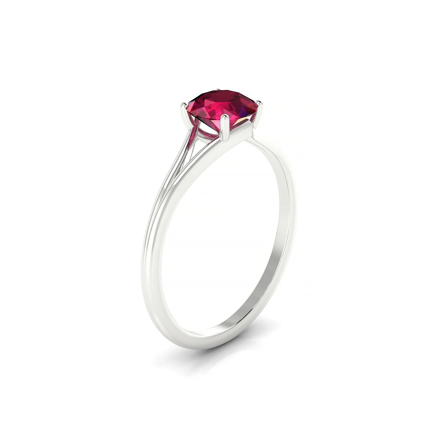 Rise | 18k White Gold 6 mm Round Ruby Ring