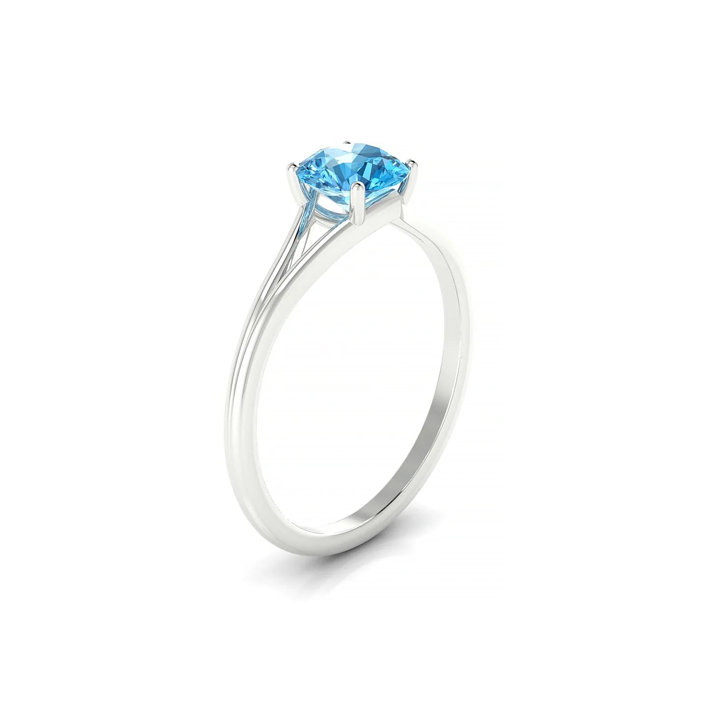 Rise | 18k White Gold 6 mm Round Topaz Ring