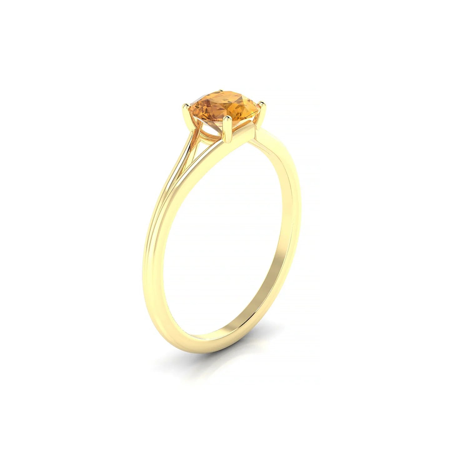 Rise | 18k Yellow Gold 6 mm Round Citrine Ring