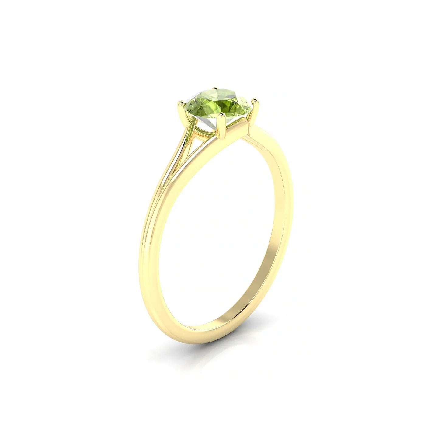 Rise | 18k Yellow Gold 6 mm Round Peridot Ring