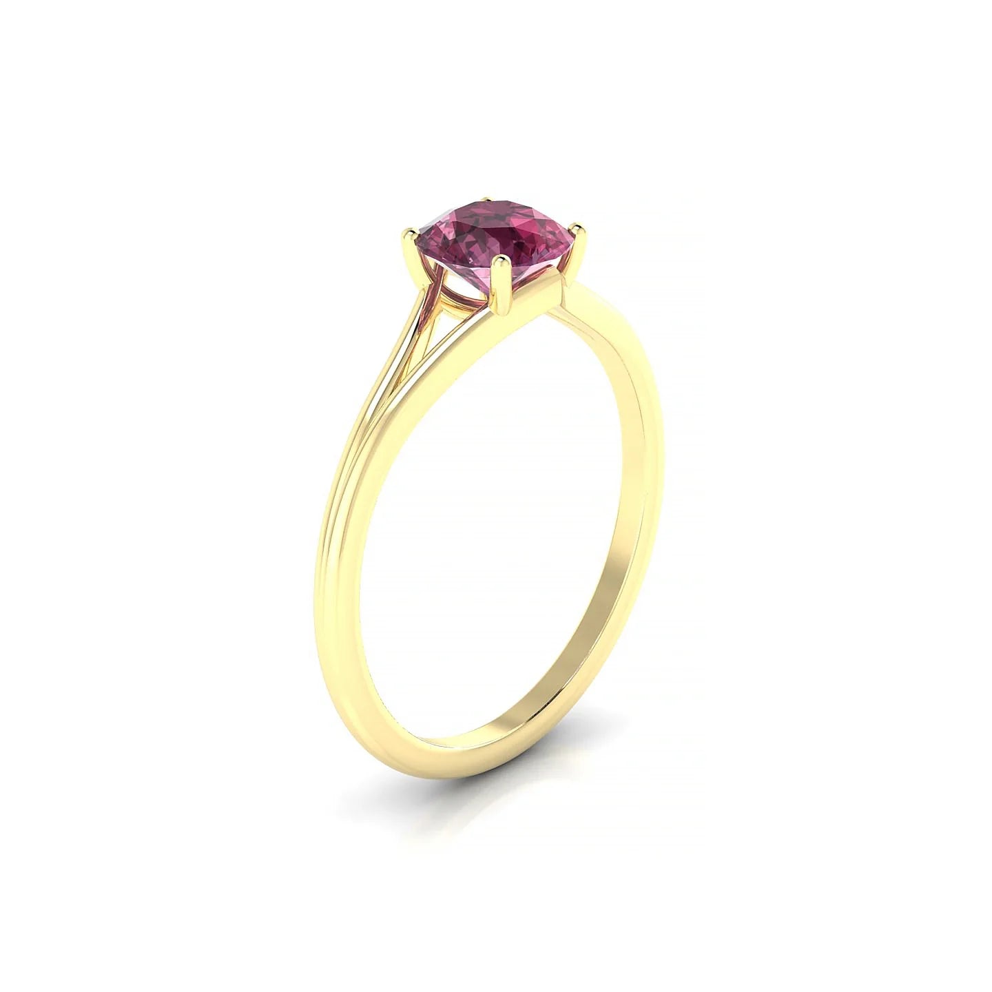 Rise | 18k Yellow Gold 6 mm Round Rhodolite Ring