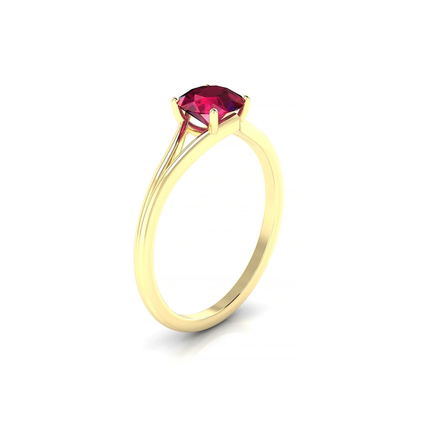 Rise | 18k Yellow Gold 6 mm Round Ruby Ring