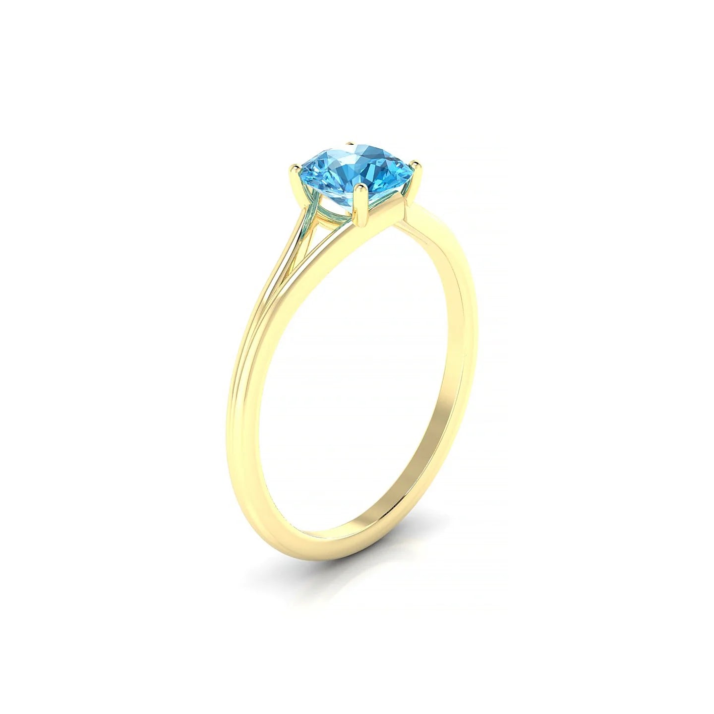 Rise | 18k Yellow Gold 6 mm Round Topaz Ring